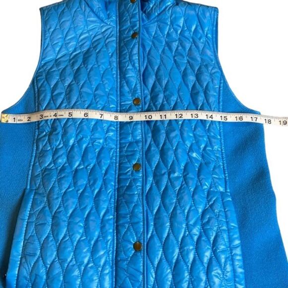 Talbots Diamond Quilted Vest with Stretch Side Panel Bright Blue Size Small - Picture 8 of 9